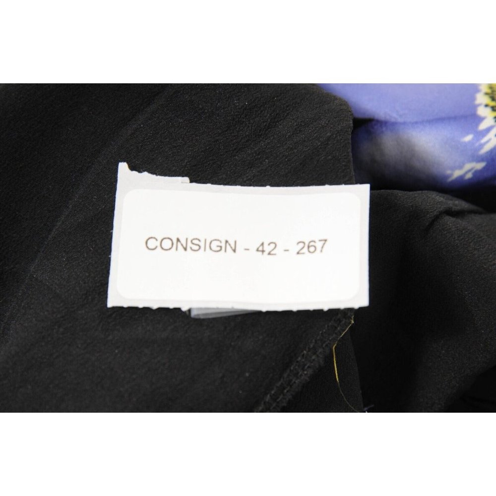 Balenciaga Women Mini Dress US 8 FR 38 Purple Yellow Floral Print Pleated Ruffle - Picture 11 of 11